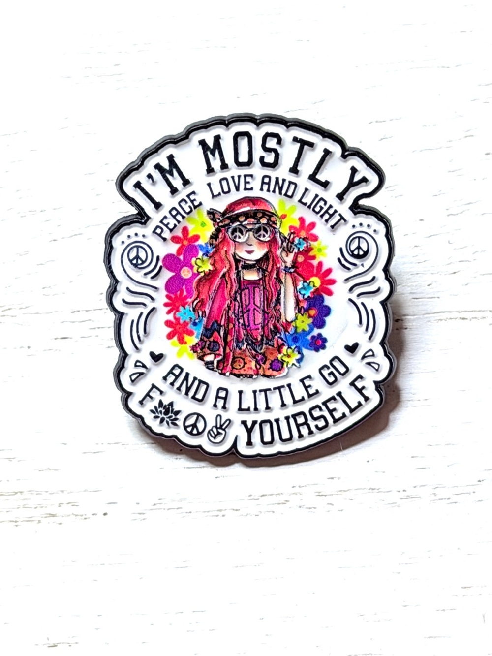 Peace & Love Funny Pin